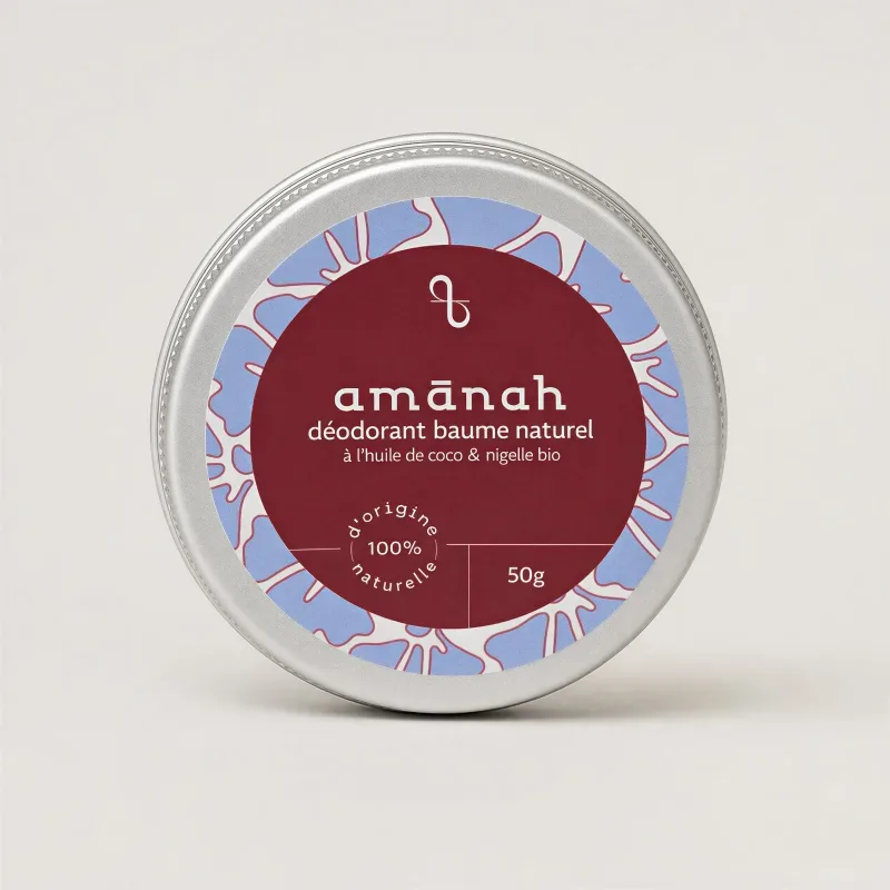 Amānah, étiquette du déodorant baume naturel